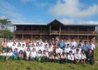 Students in front of boarding house